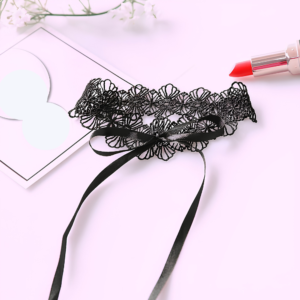 Lace Choker with Satin Bow