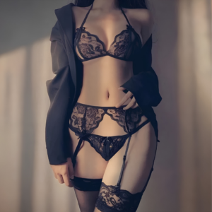 Open-Crotch Lace Lingerie Set