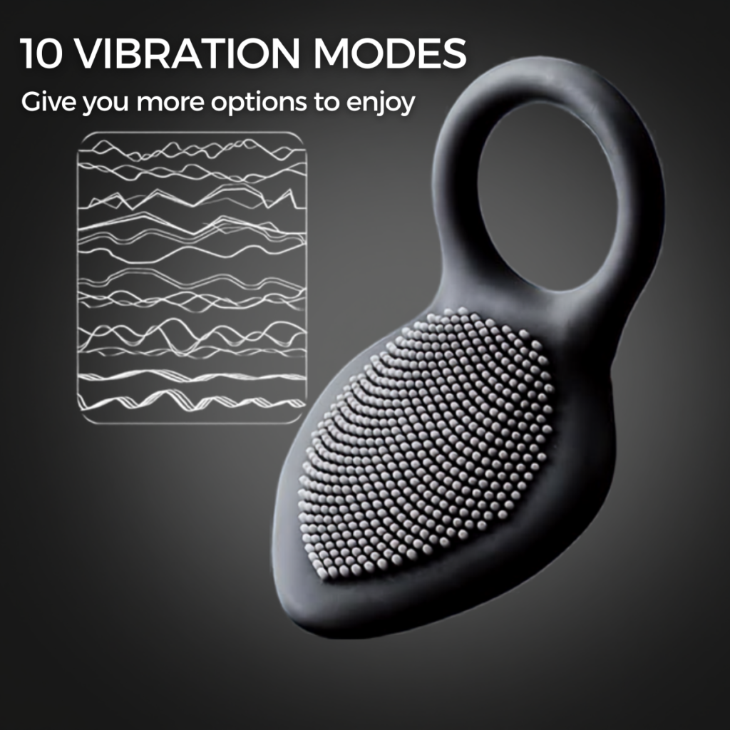 Prostate massager ring with vibration modes illustration