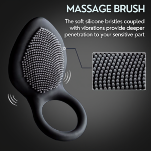 Textured massage surface and soft bristle close-up